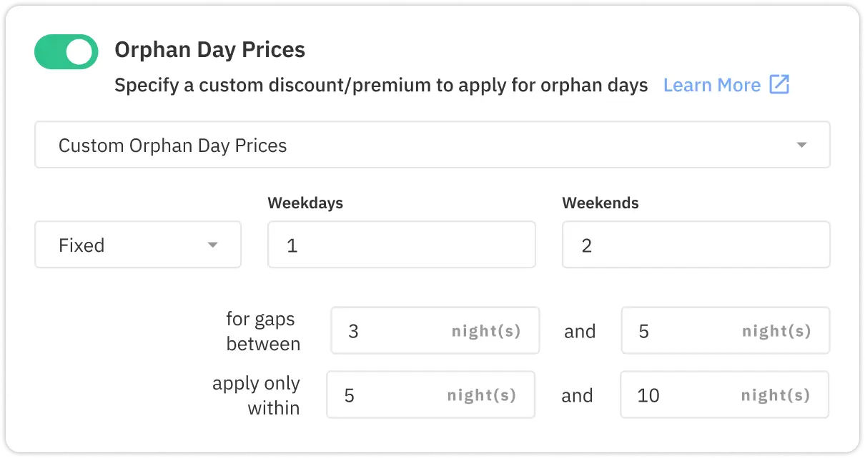 Orphan Day Pricing Customization