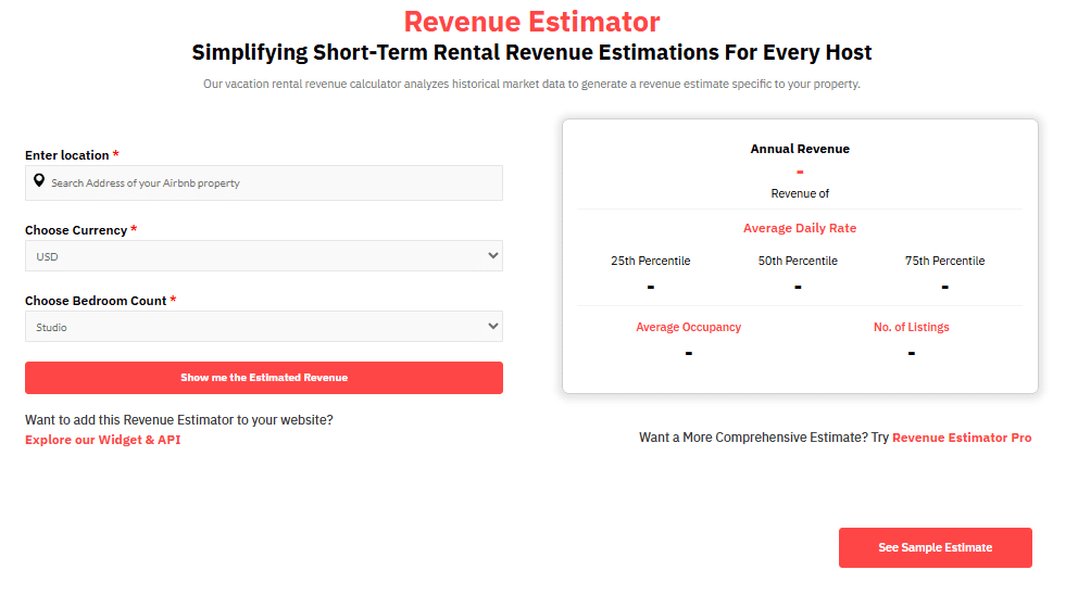 PriceLabs Revenue Estimator