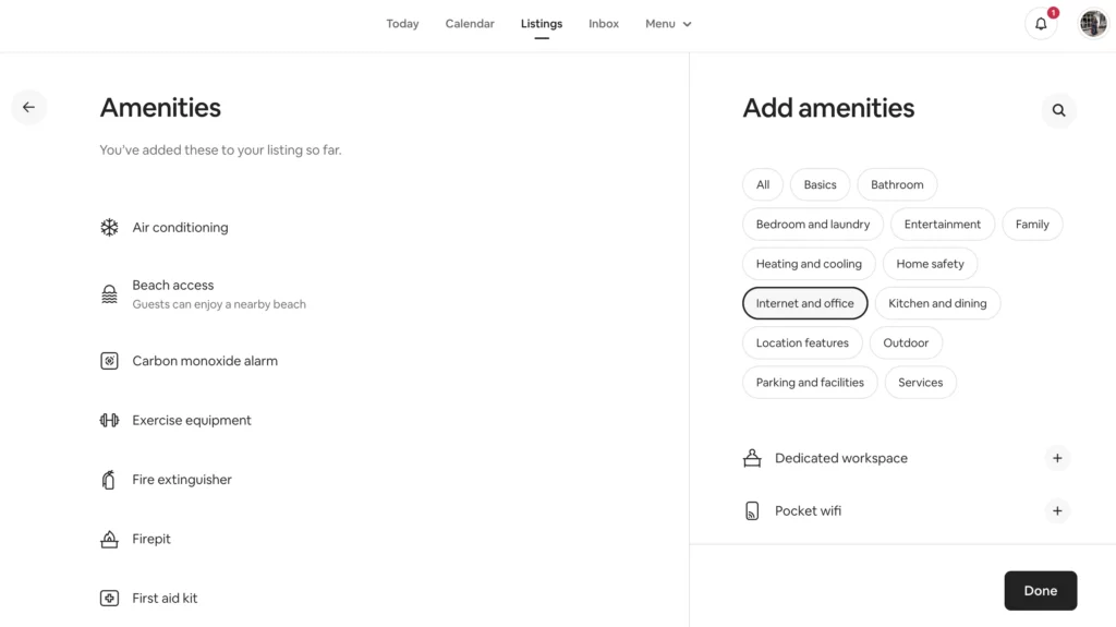 Quali servizi sono inclusi in Airbnb