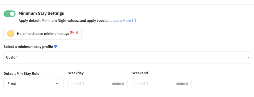 PriceLabs Minimum Stay Restrictions