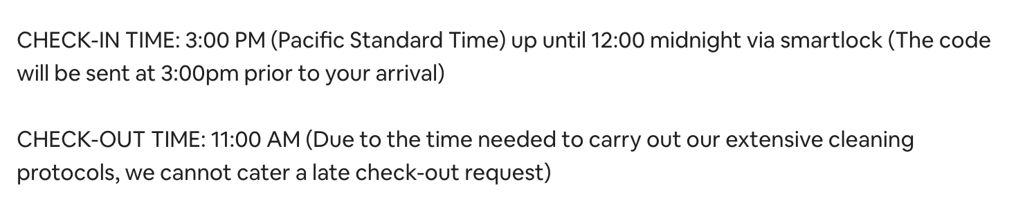 Airbnb early check in