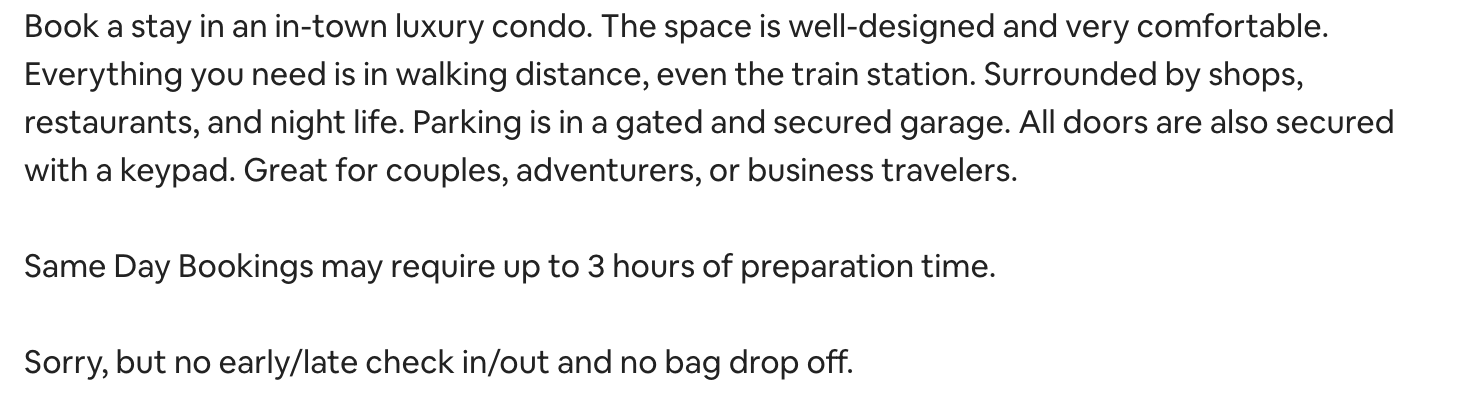 deny airbnb early check in