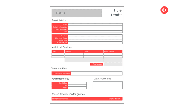 hotel invoice template 
