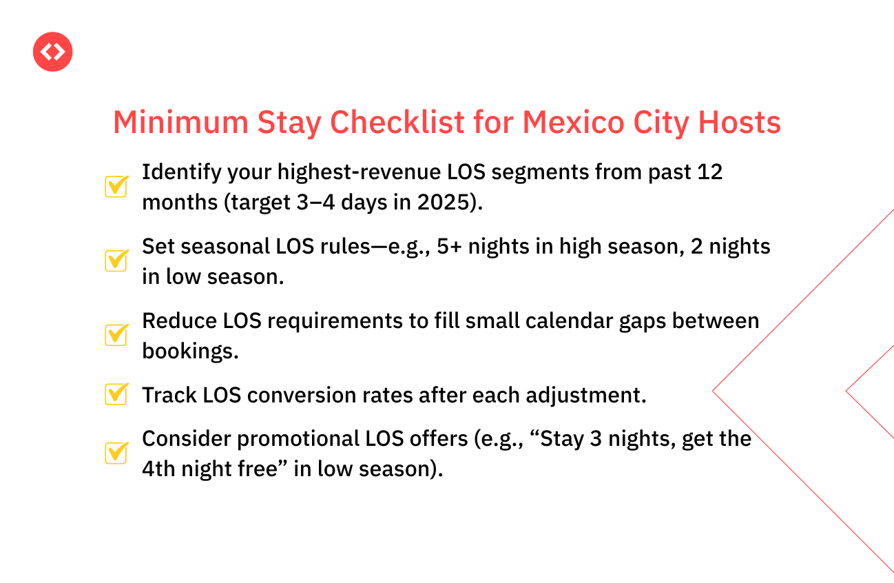 Minimum stay checklist for Mexico City hosts