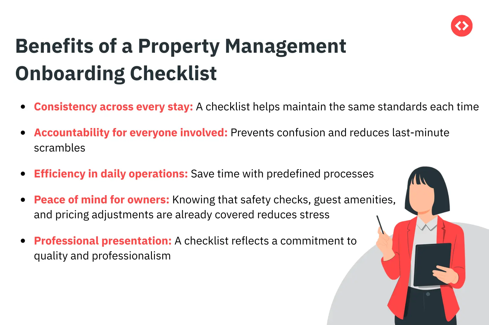 What are the benefits of a property management checklist?