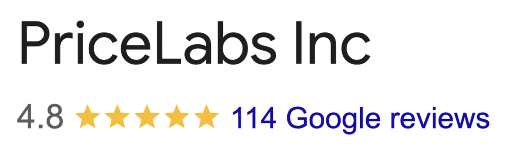 PriceLabs Google review white