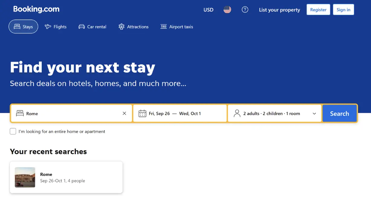 Guests Can Search for and Book Stays on Booking.com