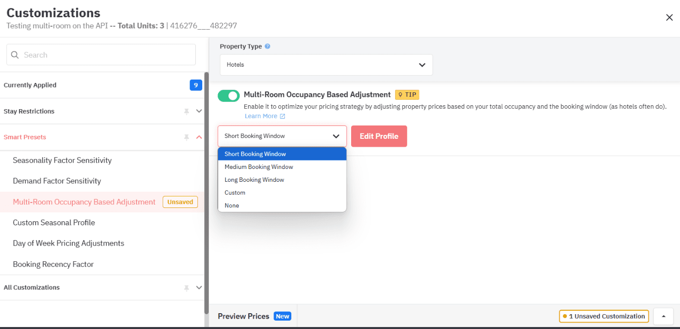 Pricing Customization on PriceLabs