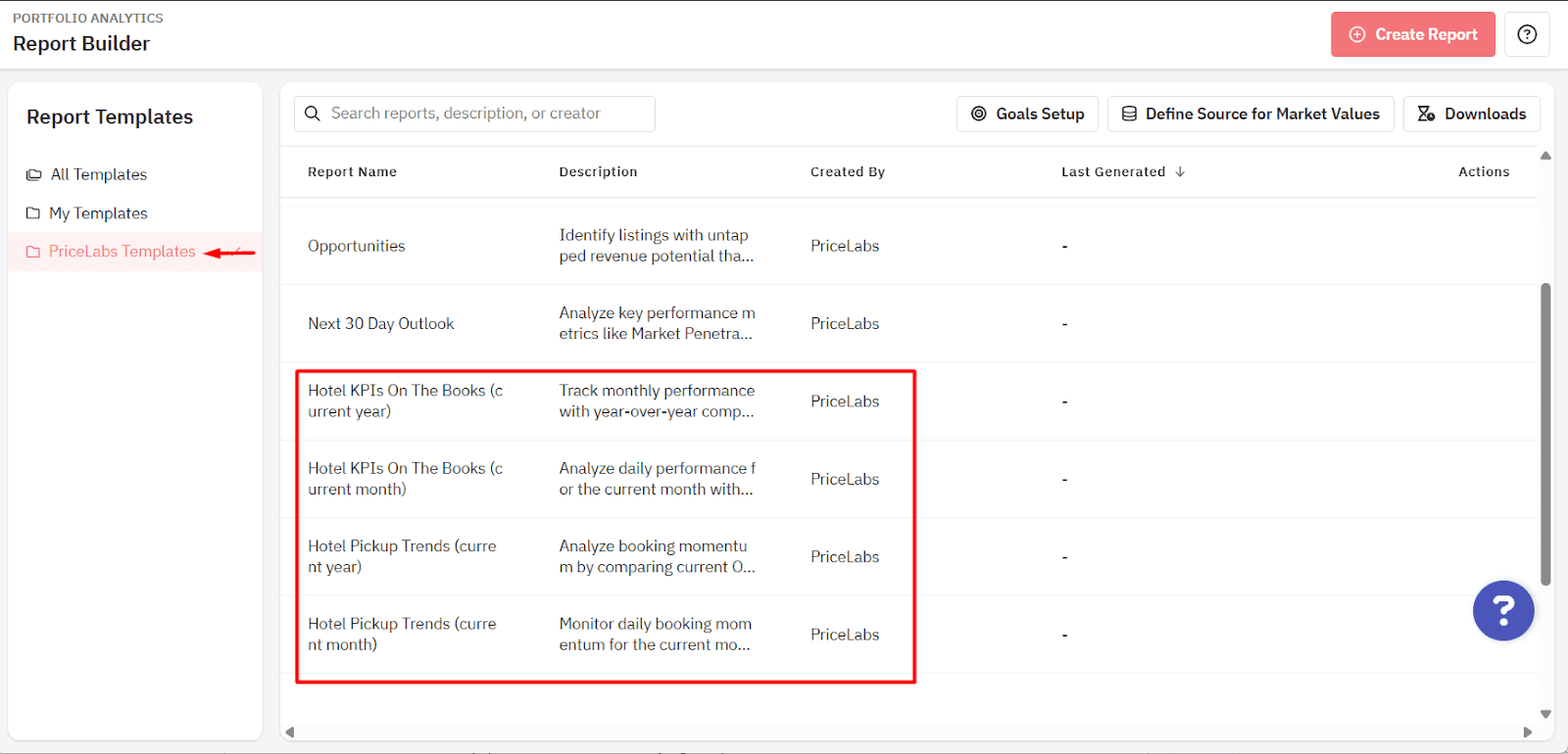 Report Builder Feature on PriceLabs for Hotels