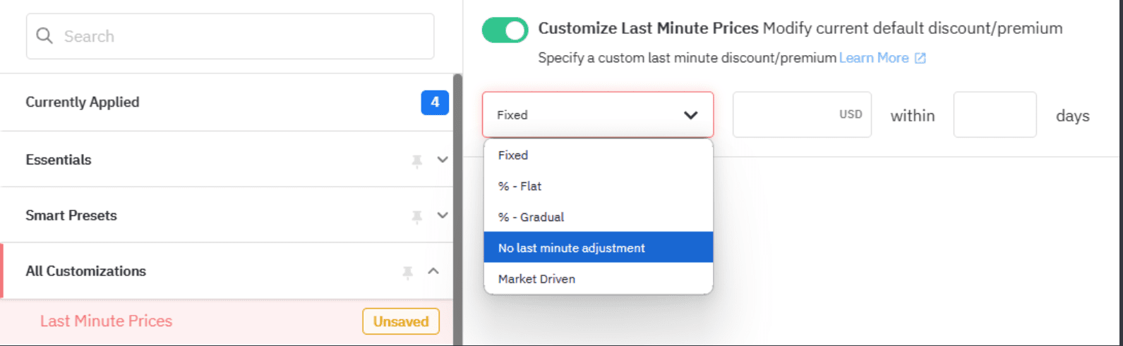 Customize Last Minute Pricing with priceLabs