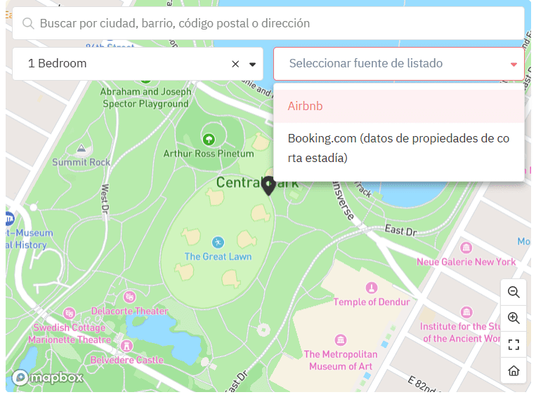 Mapa de RePRO de PriceLabs para el ingreso de estimaciones de ingresos.