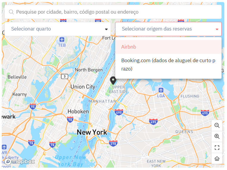 Mapa do RePRO da PriceLabs para inserção de estimativa de receita.