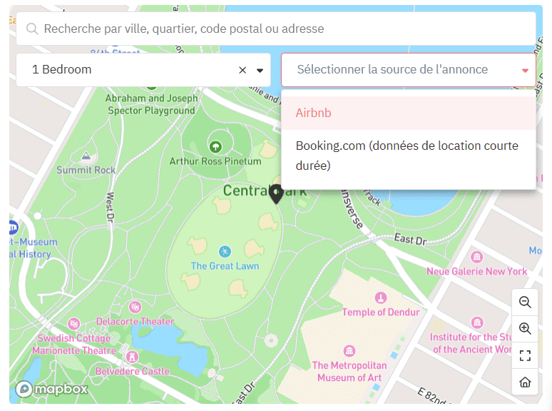 Carte PriceLabs RePRO pour la saisie des estimations de revenus.
