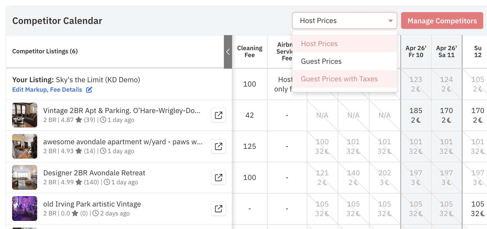 Use Competitor Calendar to understand and benchmark against your competition