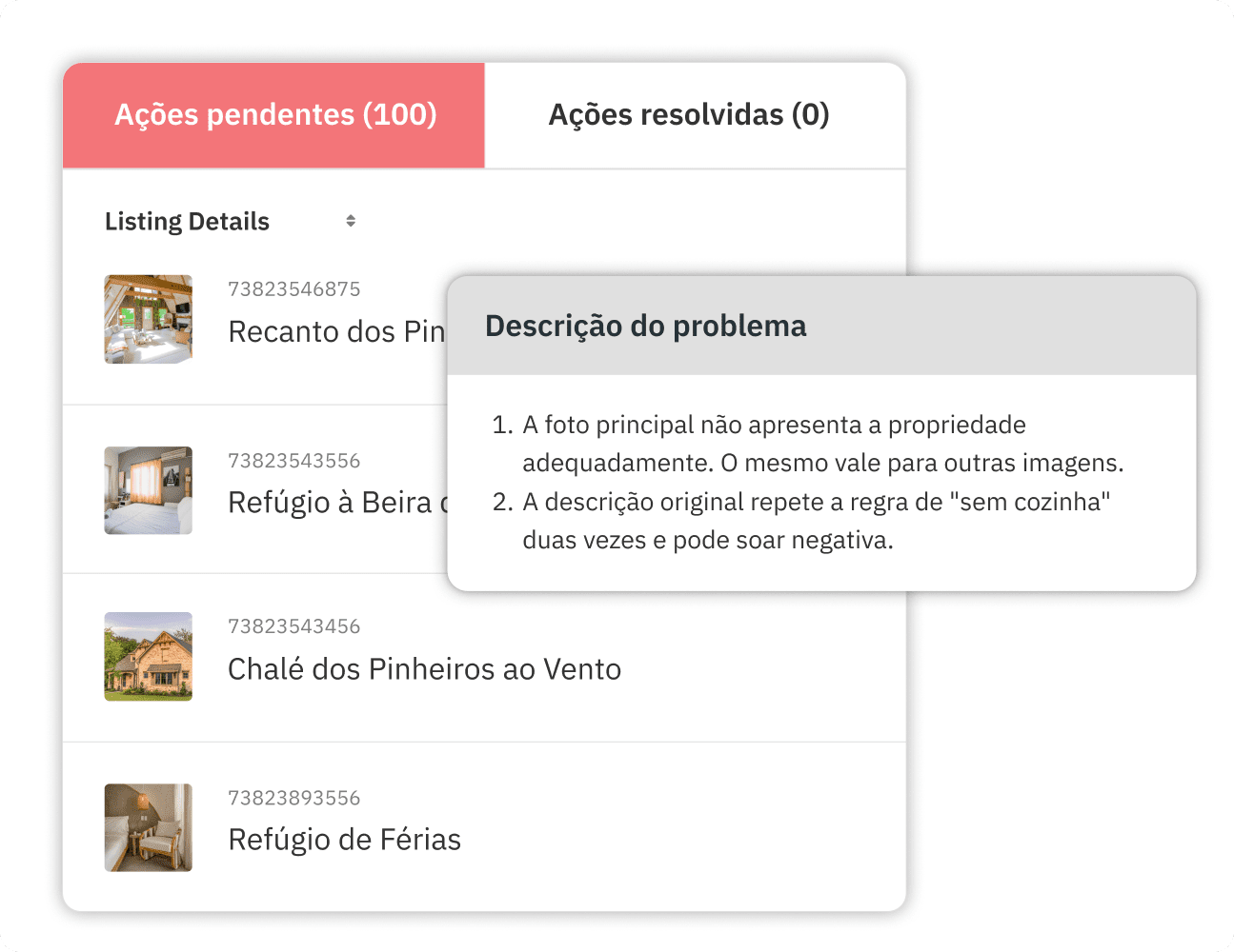 Painel do Listing Optimizer com sugestões de IA